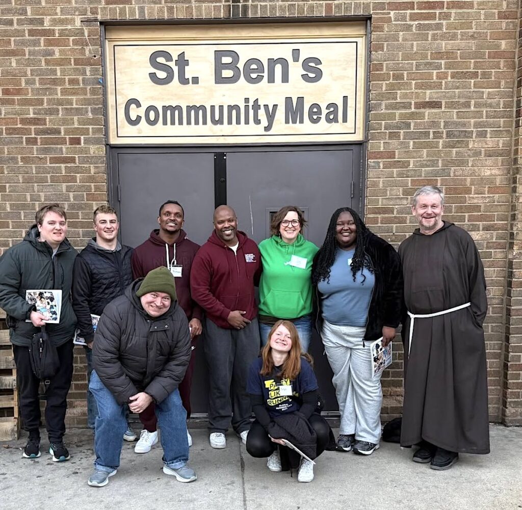 Rick Rupprecht and Clarke University Students at St Ben's Meal program Spring 2025
